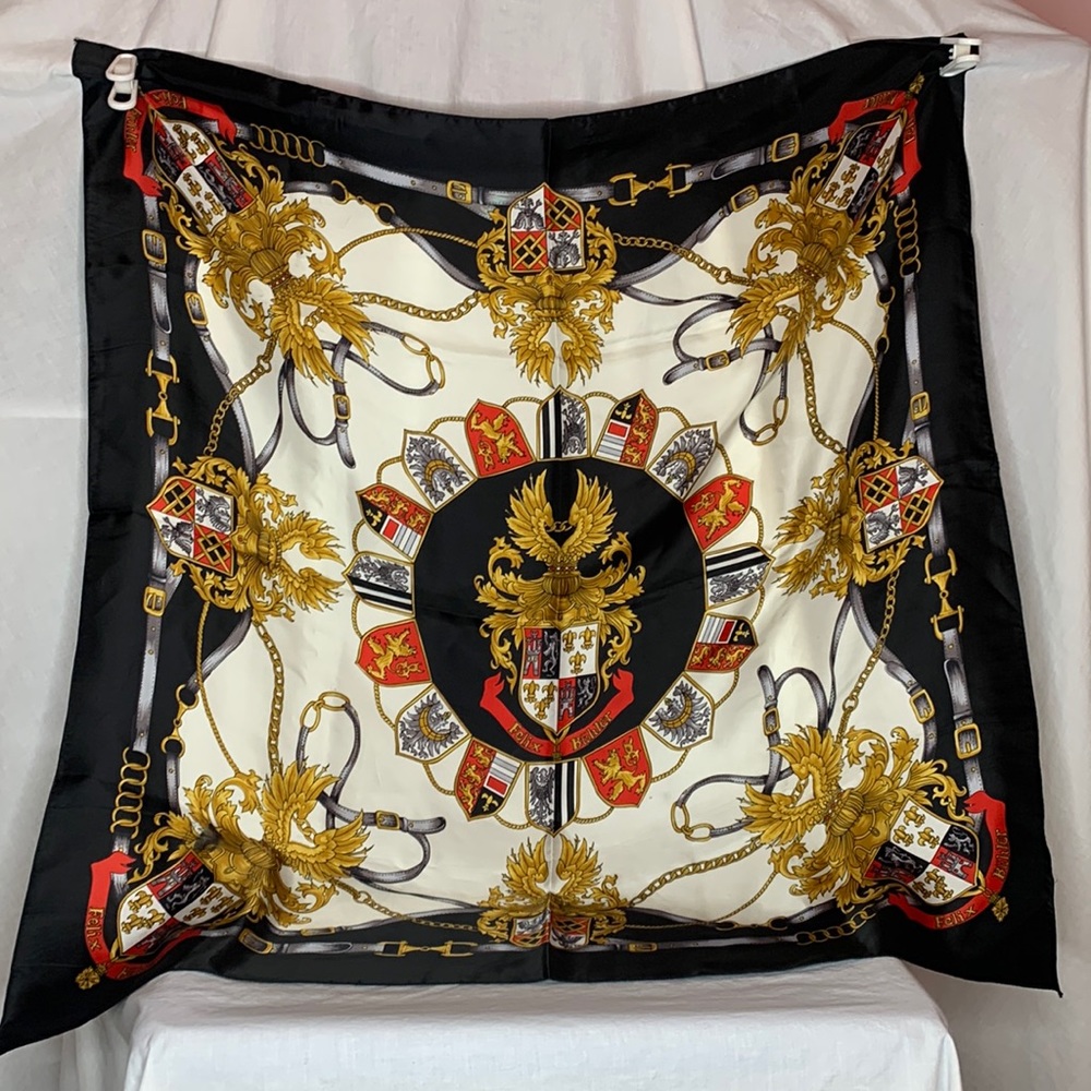 vintage Felix Buhler silk scarf 34x34